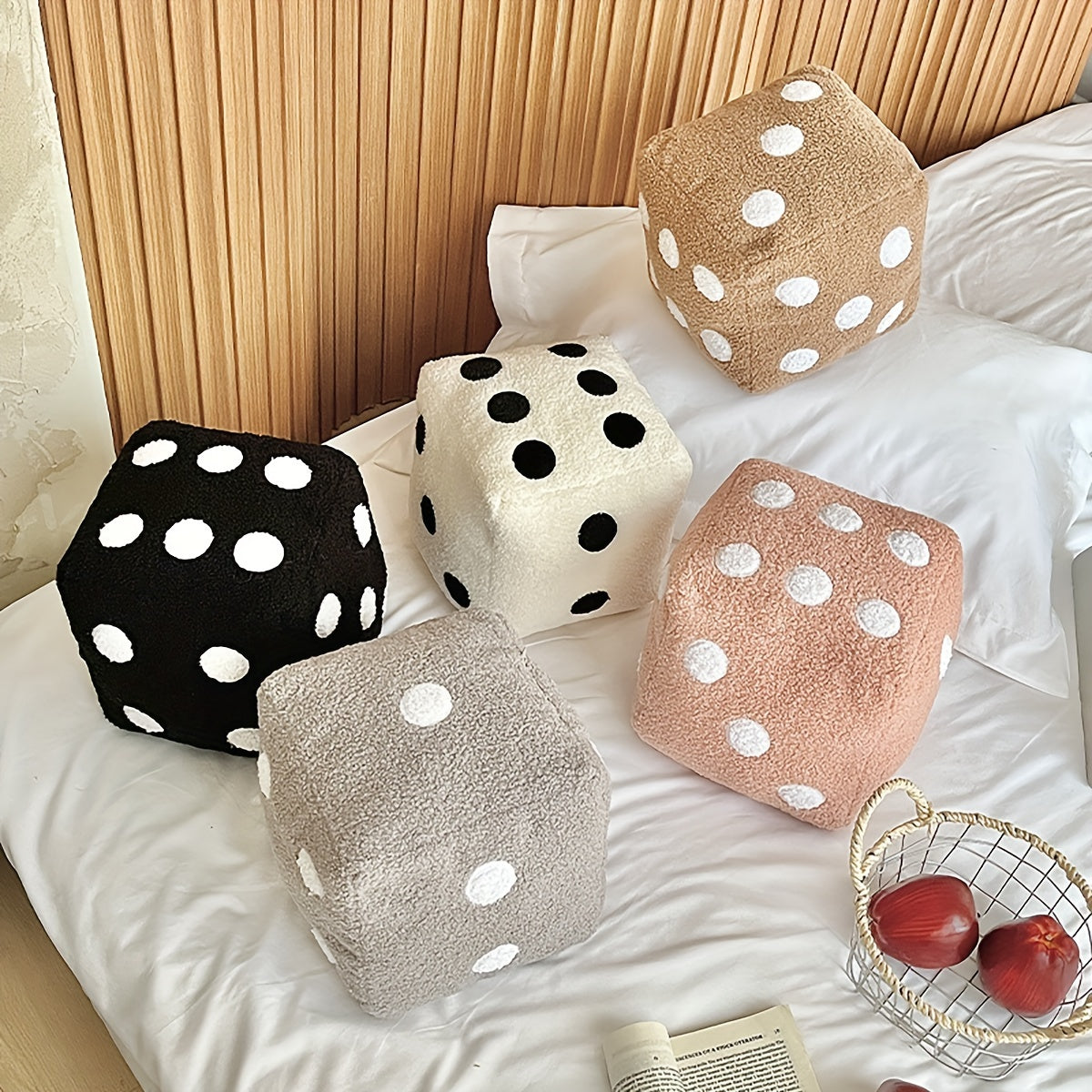 Embroidery Soft Dice Pillows