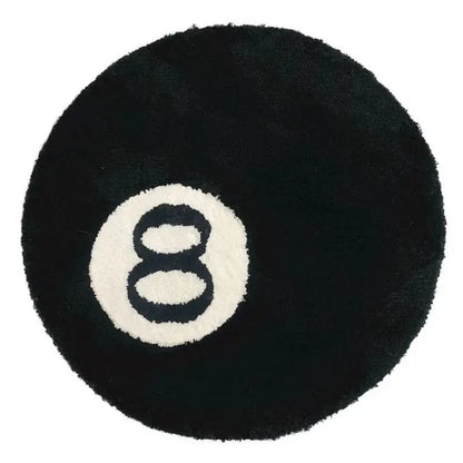 Black Billiards 8 Ball Bedroom Carpet