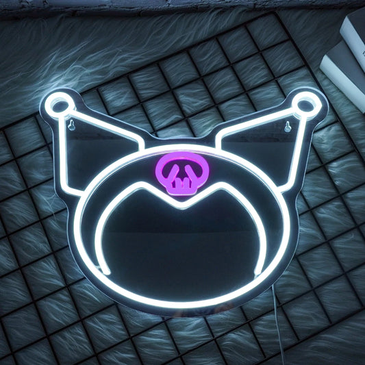 Sanrio Kuromi Purple Neon Light Mirror, Decor & Makeup Mirror