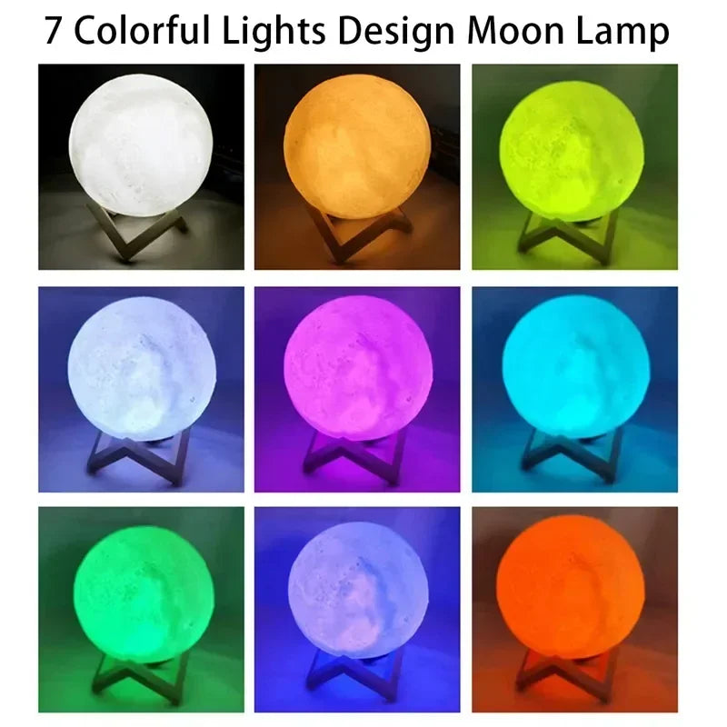 8cm Moon LED Lamp Bedroom Decor