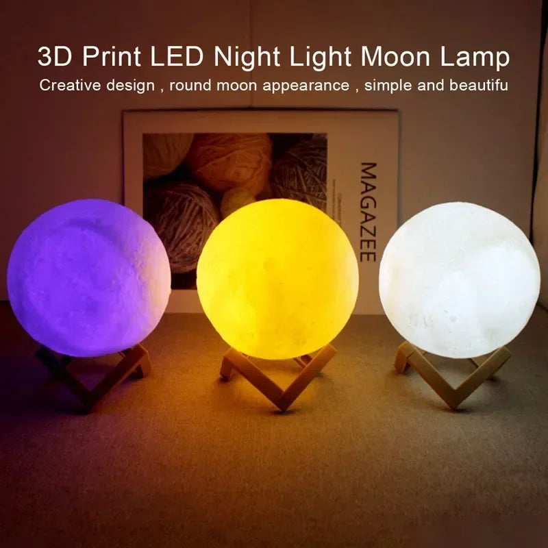 8cm Moon LED Lamp Bedroom Decor