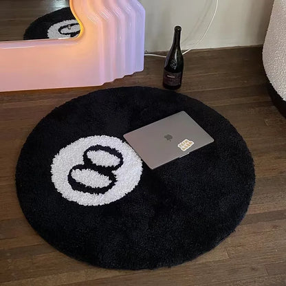 Black Billiards 8 Ball Bedroom Carpet