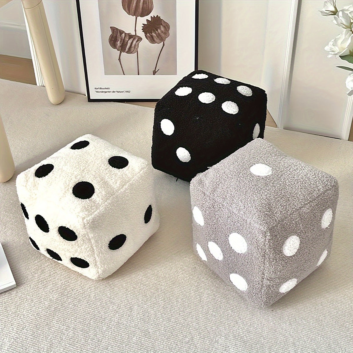 Embroidery Soft Dice Pillows